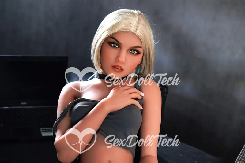 petite Small Breast Love Doll with Short Blonde Hair