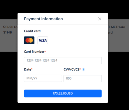 Payment Credit Card