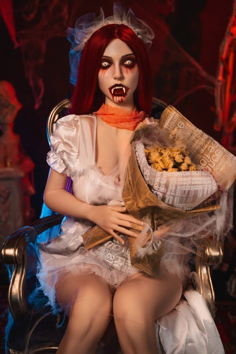 Julia 169cm/5ft54 M7 Silicone Head TPE Body Halloween Vampire Big Boobs Blowjob Sex Doll - Image 2