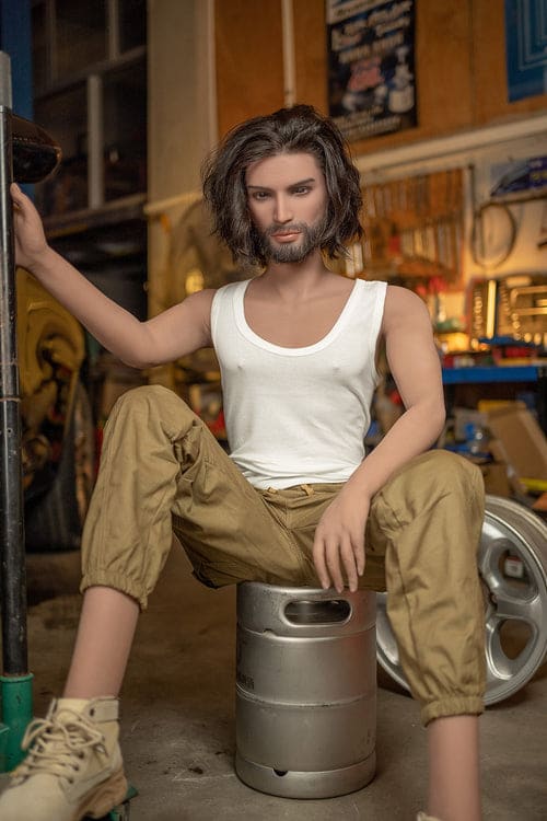 EU Stock - RIDMII William 168cm Mature Male Doll Realistic Sex doll Silicone Head TPE Body with Long Hair