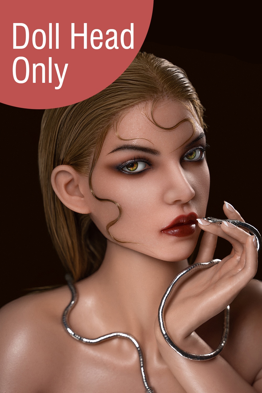 RIDMII #M4 Gill Head Silicone Blonde Hair Blowjob Adult Sex Doll Head Only