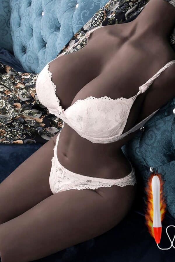 EU Stock 72cm/28.3in Realistic Female Torso Love Doll TPE Half Body Sex Doll Torso With Black Skin