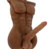 EU Stock 53cm/20.8in TPE Male Torso Doll Dark Tanned Skin Half Body Male Sex Doll