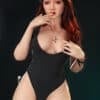Perline 165cm/5ft28 #587 Full Silicone Small Boobs Sex Love Doll Realistic Red Hair Adult Blowjob Sex Doll
