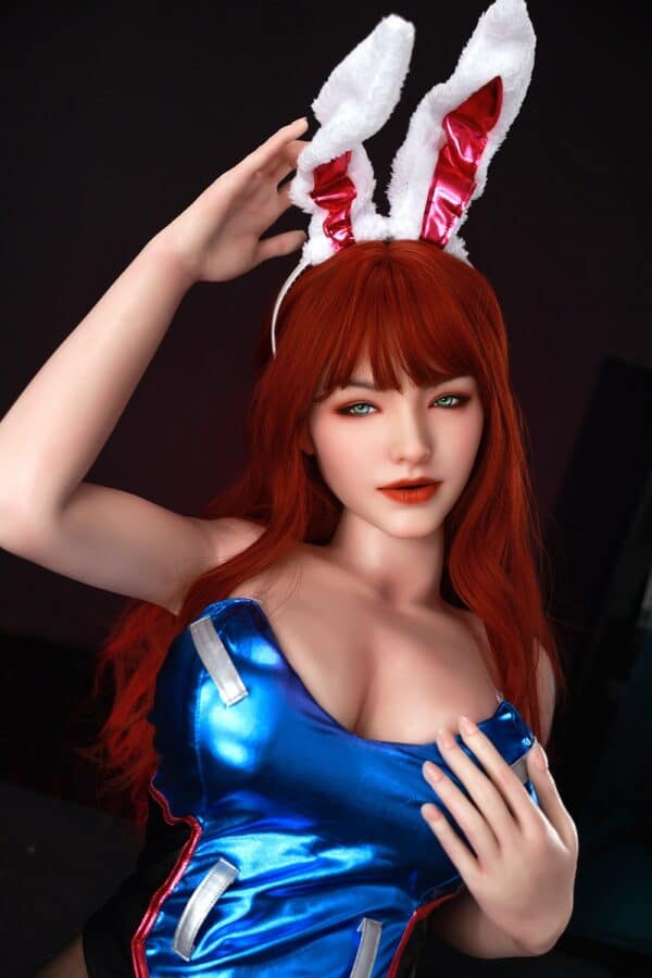 Portlyn 165cm/5ft41 #604 Full Silicone Blowjob Sex Doll Realistic Red Hair Bunny Girl Sexy Adult Love Doll