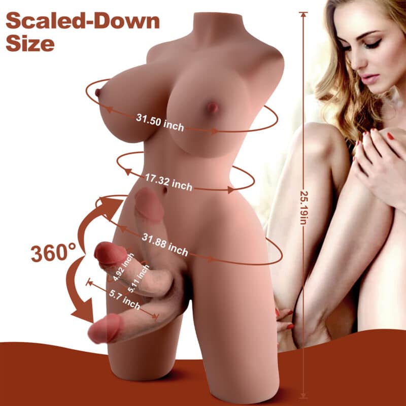 US Stock - Hansini Real Life Futanari Sex Doll Torso Half Size Cheap Full TPE Torso Doll Adult Shemale Sex Doll Torso - Image 6