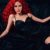 US Stock Iselin 165cm/5ft41 S003 Silicone Head Small Breasts Sex Doll TPE Body Adult Sex Doll With Red Hair(Free 2ND Head)