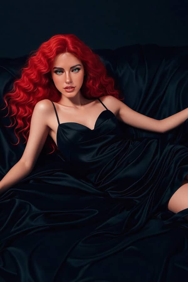 US Stock Iselin 165cm/5ft41 S003 Silicone Head Small Breasts Sex Doll TPE Body Adult Sex Doll With Red Hair(Free 2ND Head)