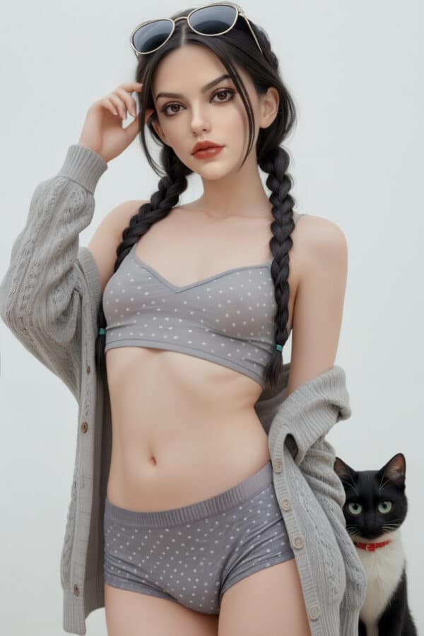 US Stock Constance 159cm/5f21 S16 Silicone Head TPE Body Adult Love Doll Realistic Flat Chest Sex Doll Sexy Lady