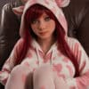 Amelia 151cm/4ft95 #AB17 Head TPE Big Breasts Realistic Sexy Female Sex Doll With Red hair