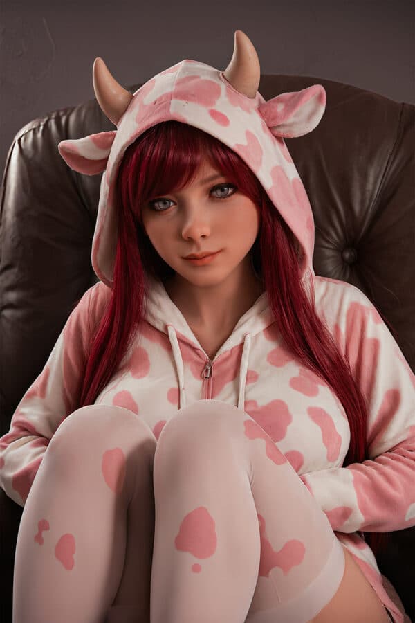 Amelia 151cm/4ft95 #AB17 Head TPE Big Breasts Realistic Sexy Female Sex Doll With Red hair