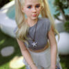 US Stock Fadak Plus 150cm/4ft92 S22 Full Silicone Flat Chested Female Adult Blonde Sex Doll