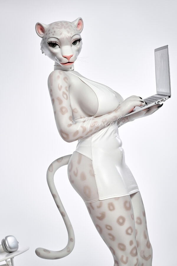 Moonvale 165cm/5ft41 Velara #1 Big Tits Fantasy Anime Office Sexy Leopard Lady Full Body ROS Head Silicone Adult Sex Love Doll