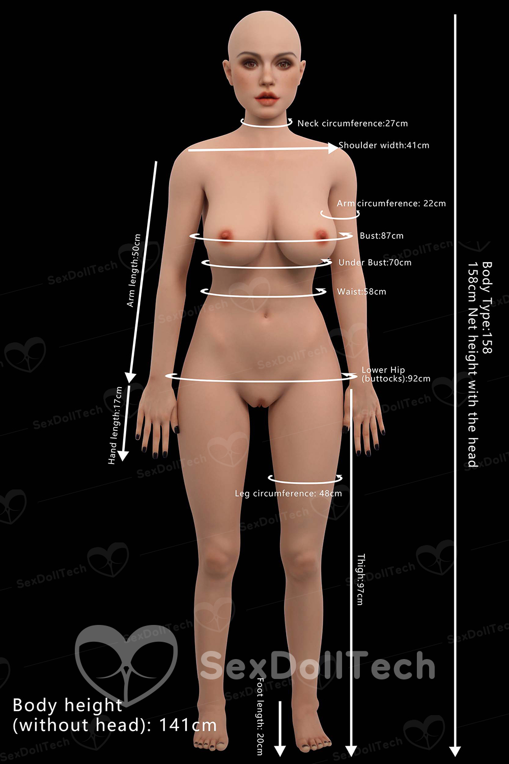 CA Stock - Topfire Arya 158cm/5ft18 T27 Full Silicone ROS Head Tanned Skin Silicone Female Sex Doll For Blowjob - Image 17