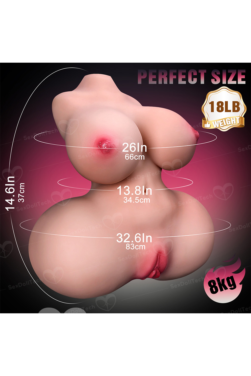 US Stock - Erica Small Half Size Sexy TPE Butt Sex Doll Torso Masturbator Clearance Sale - Image 4